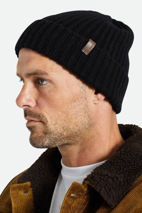 Accessories Black Brixton 0FDH338 Men Heist Reserve Cashmere Beanie