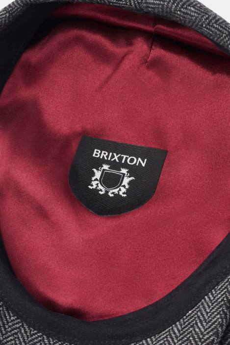 Accessories Grey/Black Brixton 0FDH300 Men Hooligan Flat Cap
