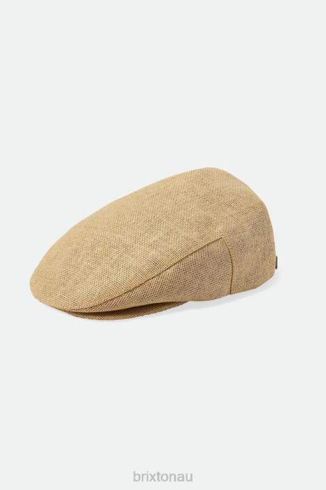 Accessories Natural Straw Brixton 0FDH184 Men Hooligan Lightweight Flat Cap