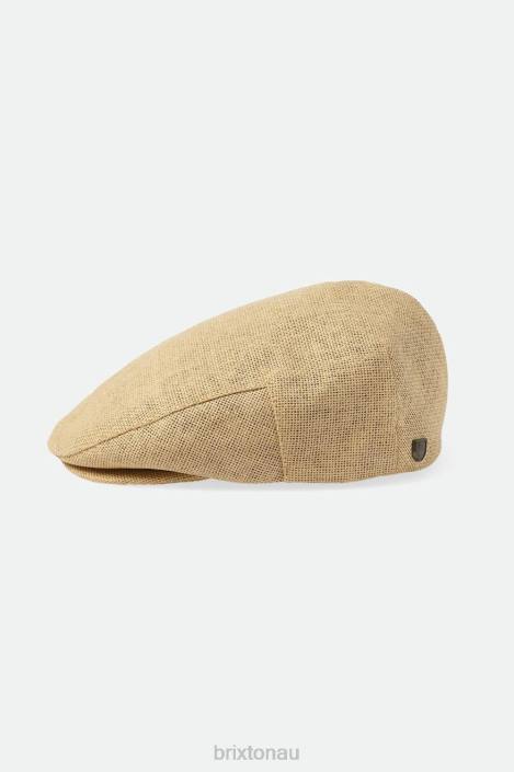 Accessories Natural Straw Brixton 0FDH184 Men Hooligan Lightweight Flat Cap