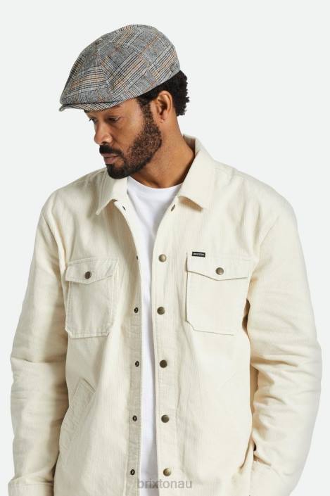 Accessories Off White/Black/Paradise Orange Brixton 0FDH302 Men Brood Newsboy Cap