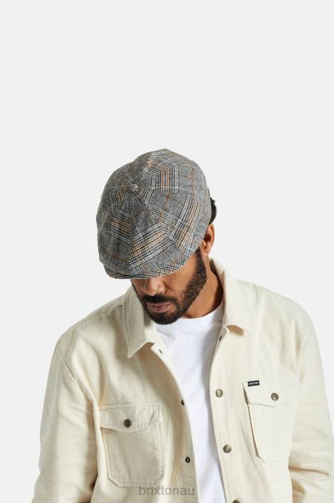 Accessories Off White/Black/Paradise Orange Brixton 0FDH302 Men Brood Newsboy Cap