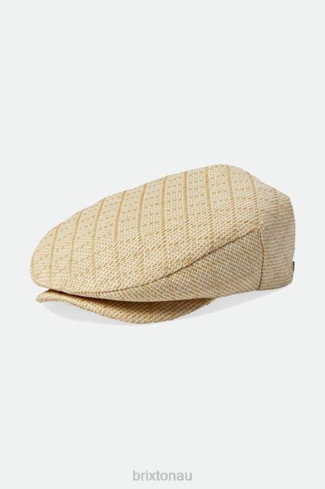 Accessories Tan/Natural Straw Brixton 0FDH296 Men Hooligan Flat Cap