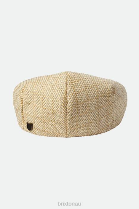 Accessories Tan/Natural Straw Brixton 0FDH296 Men Hooligan Flat Cap