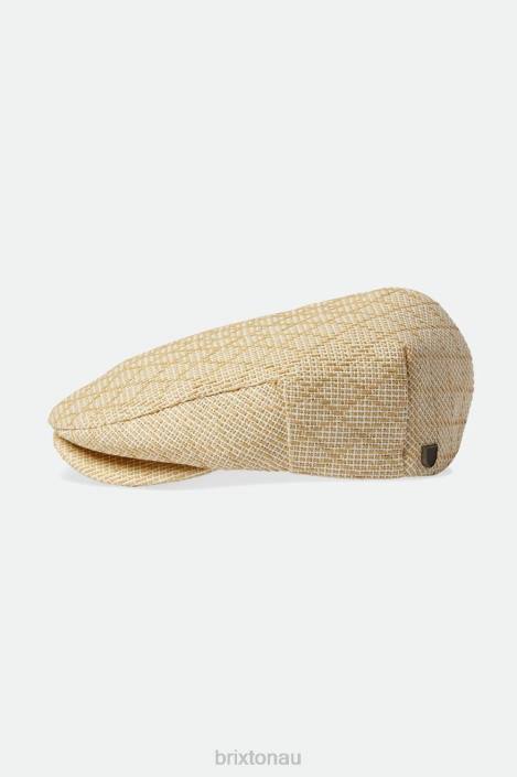 Accessories Tan/Natural Straw Brixton 0FDH296 Men Hooligan Flat Cap