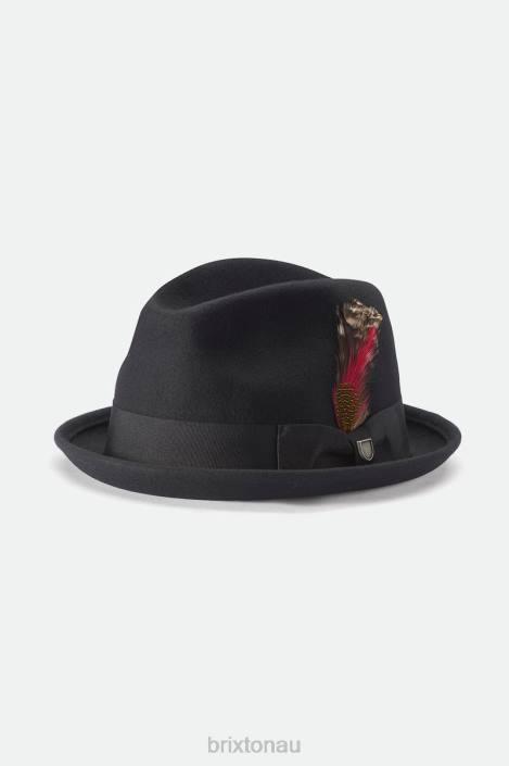 Accessories Black Brixton 0FDH208 Men Gain Fedora