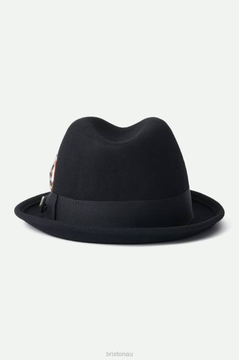 Accessories Black Brixton 0FDH208 Men Gain Fedora