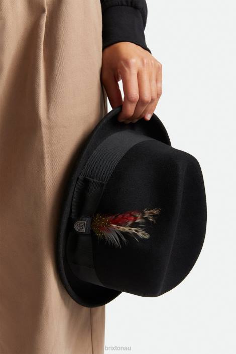 Accessories Black Brixton 0FDH208 Men Gain Fedora