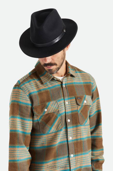 Accessories Black Brixton 0FDH213 Men Messer Fedora