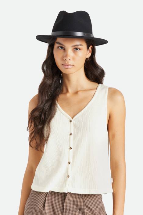 Accessories Black Brixton 0FDH213 Men Messer Fedora