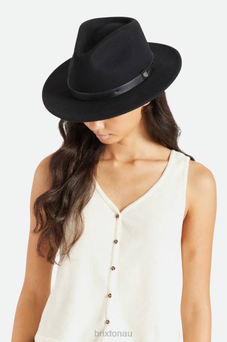 Accessories Black Brixton 0FDH213 Men Messer Fedora