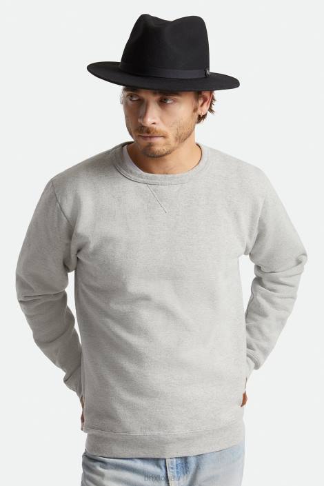 Accessories Black Brixton 0FDH225 Men Messer Packable Fedora