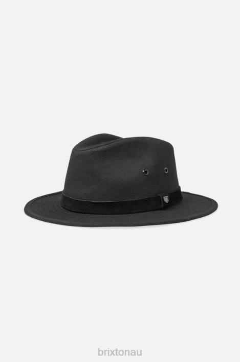 Accessories Black Brixton 0FDH230 Men Messer Adventure Fedora