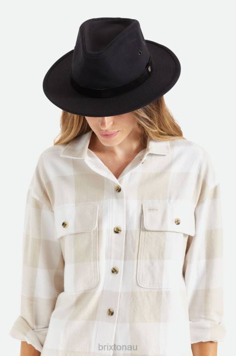 Accessories Black Brixton 0FDH230 Men Messer Adventure Fedora