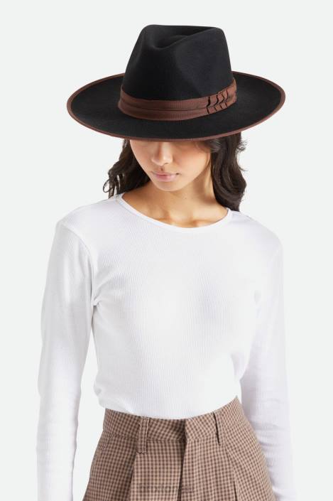 Accessories Black/Brown Brixton 0FDH218 Men Reno Fedora