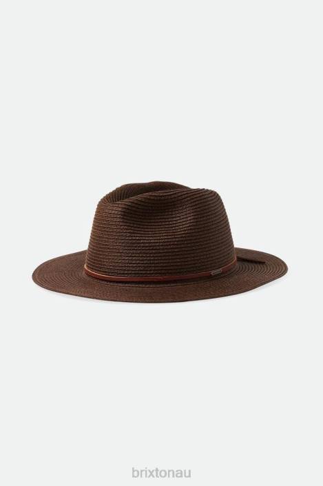 Accessories Dark Earth Brixton 0FDH200 Men Wesley Straw Packable Fedora