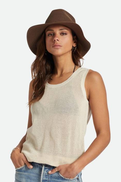 Accessories Dark Earth Brixton 0FDH200 Men Wesley Straw Packable Fedora