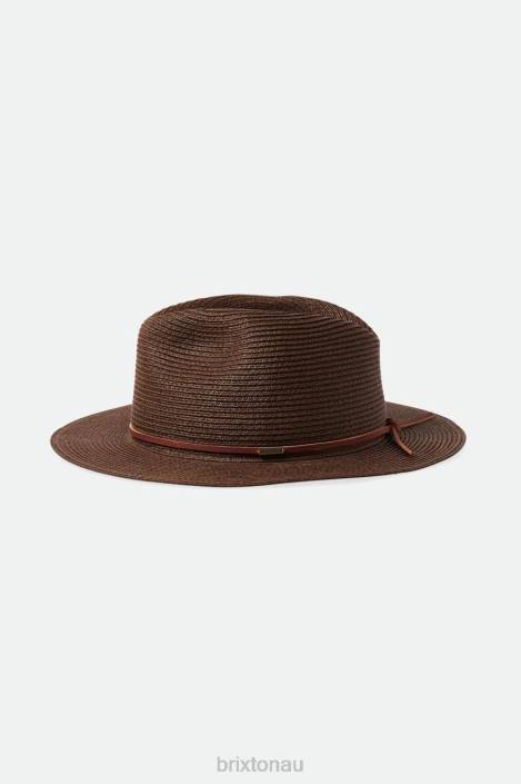 Accessories Dark Earth Brixton 0FDH200 Men Wesley Straw Packable Fedora