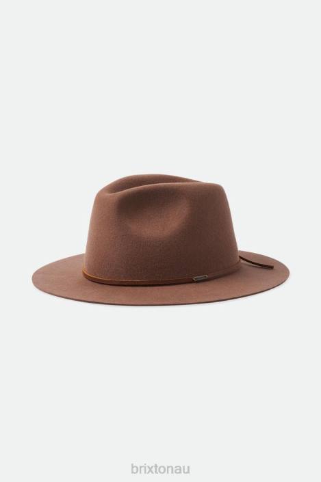 Accessories Dark Tan Brixton 0FDH232 Men Wesley Fedora