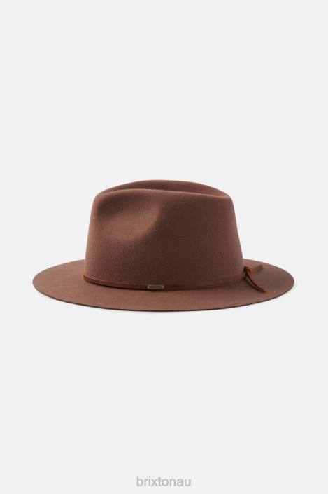 Accessories Dark Tan Brixton 0FDH232 Men Wesley Fedora