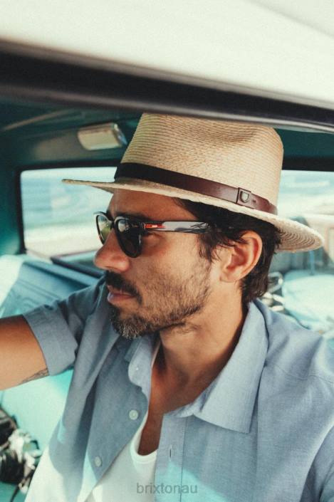 Accessories Natural Brixton 0FDH175 Men Messer Straw Fedora