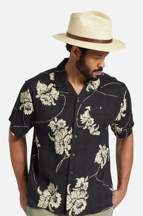 Accessories Natural/Brown Brixton 0FDH201 Men Messer Straw Fedora