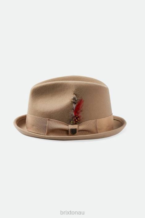 Accessories Sand/Mojave Brixton 0FDH209 Men Gain Fedora