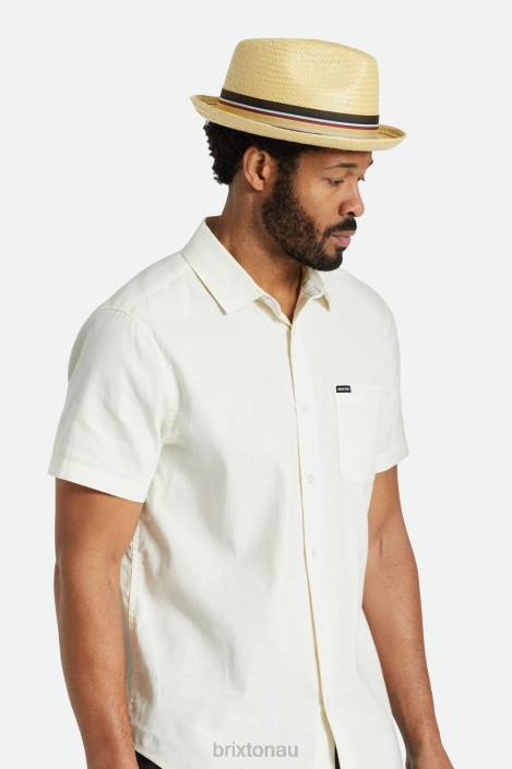 Accessories Tan Brixton 0FDH174 Men Castor Straw Fedora