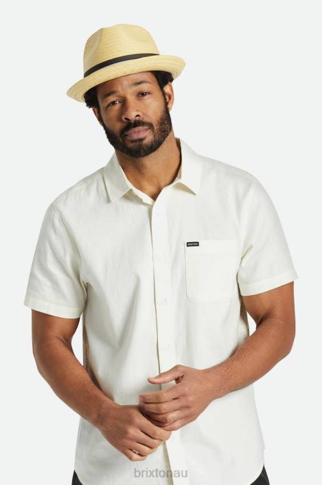 Accessories Tan Brixton 0FDH174 Men Castor Straw Fedora