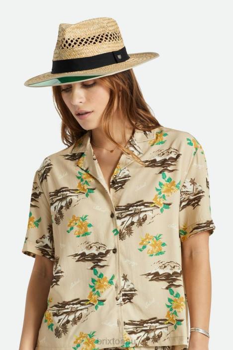 Accessories Tan Brixton 0FDH179 Men Hunter Straw Fedora