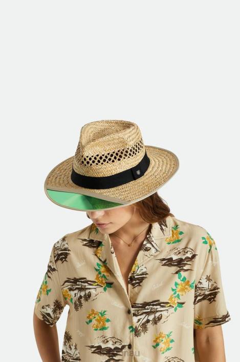 Accessories Tan Brixton 0FDH179 Men Hunter Straw Fedora