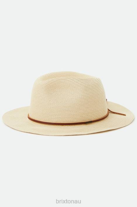 Accessories Tan Brixton 0FDH199 Men Wesley Straw Packable Fedora