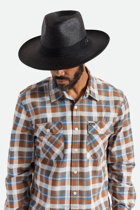 Accessories Black Brixton 0FDH181 Men Reno Straw Hat
