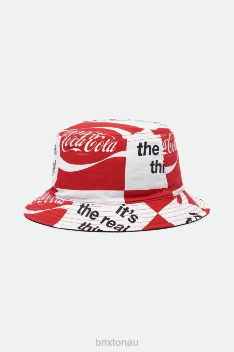 Accessories Coke Red/Black Brixton 0FDH314 Men Coca-Cola Good Day Reversible Bucket Hat