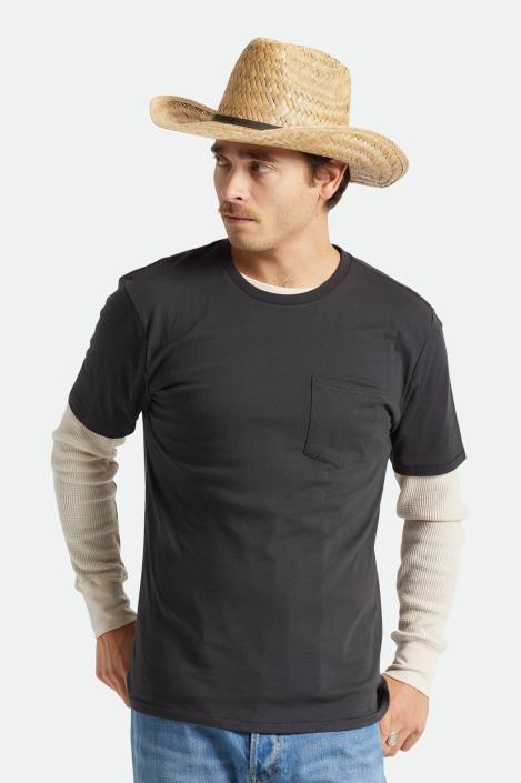 Accessories Natural Brixton 0FDH195 Men Houston Straw Cowboy Hat