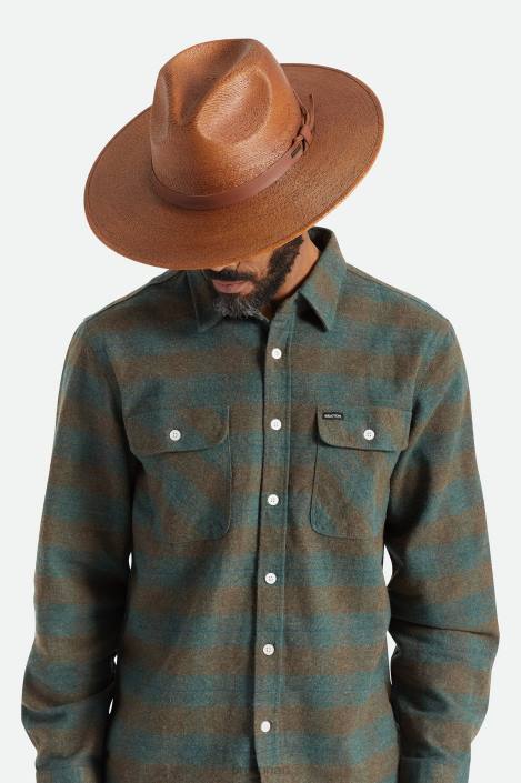 Accessories Rust Brixton 0FDH193 Men Field Proper Straw Hat
