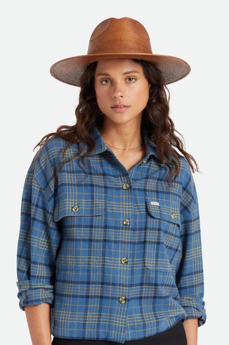 Accessories Rust Brixton 0FDH193 Men Field Proper Straw Hat