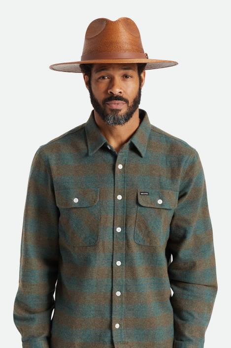 Accessories Rust Brixton 0FDH193 Men Field Proper Straw Hat
