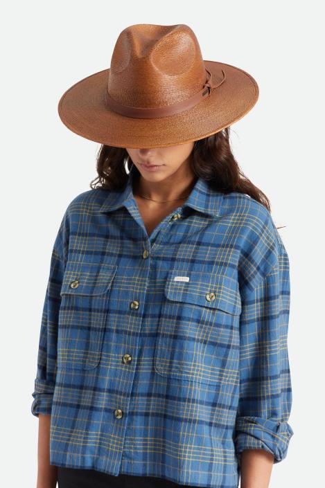 Accessories Rust Brixton 0FDH193 Men Field Proper Straw Hat