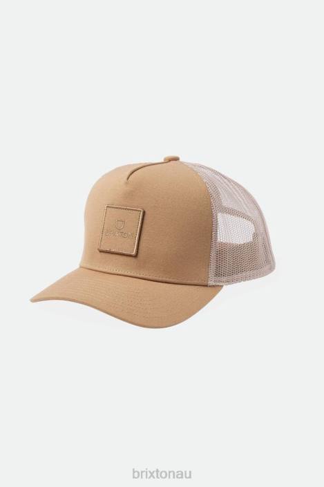 Accessories Sand Brixton 0FDH275 Men Alpha Block Netplus Trucker Hat