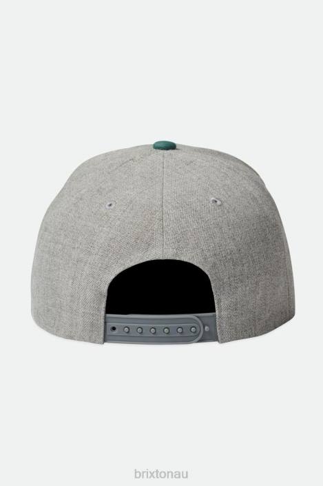 Accessories Dark Heather Grey/Dark Green Brixton 0FDH262 Men Crest C MP Snapback