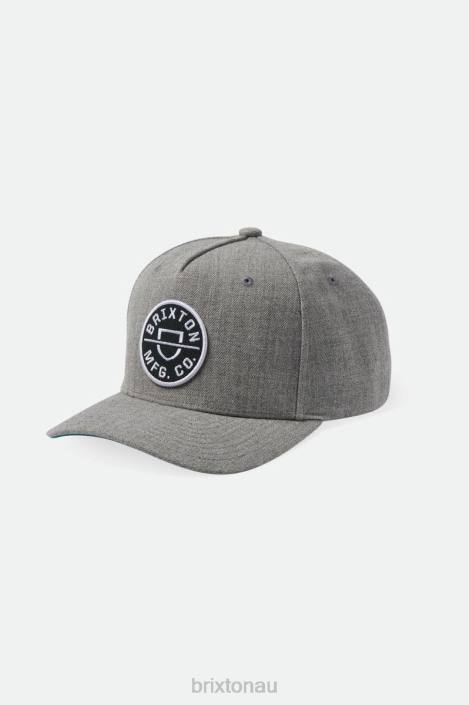Accessories Dark Heather Grey/Kelly Green Brixton 0FDH259 Men Crest MP Snapback
