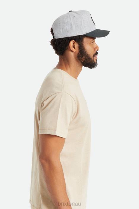 Accessories Heather Grey/Black Brixton 0FDH260 Men Crest C Netplus MP Snapback