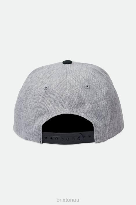 Accessories Heather Grey/Black Brixton 0FDH260 Men Crest C Netplus MP Snapback