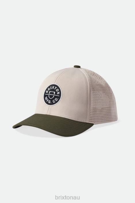 Accessories Whitecap/Olive Surplus Brixton 0FDH273 Men Crest Netplus MP Snapback