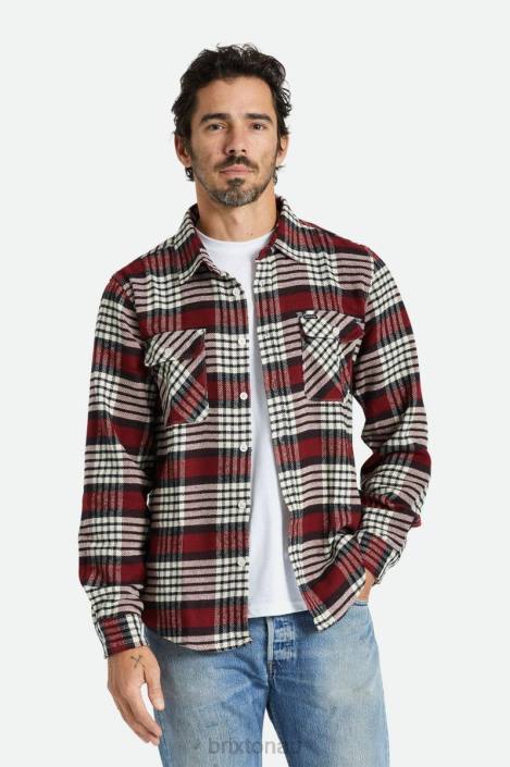 Apparel Island Berry/Whitecap/Black Brixton 0FDH16 Men Bowery L/S Flannel