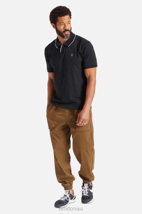 Apparel Black Brixton 0FDH123 Men Proper S/S Polo Knit