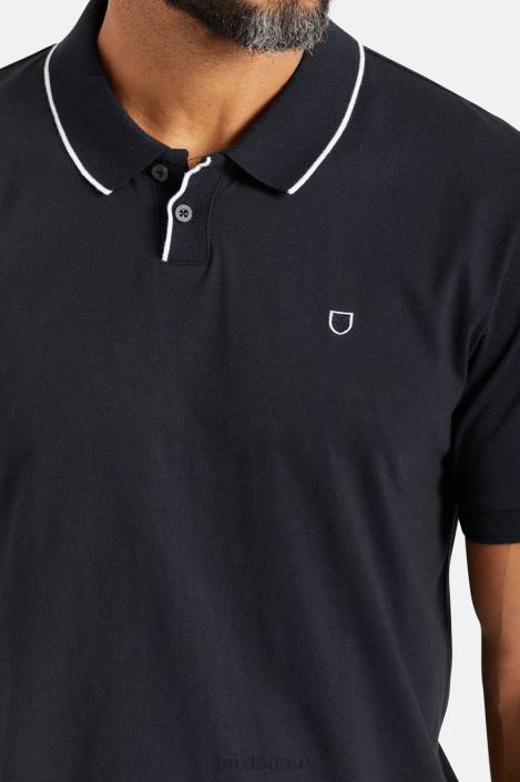 Apparel Black Brixton 0FDH123 Men Proper S/S Polo Knit
