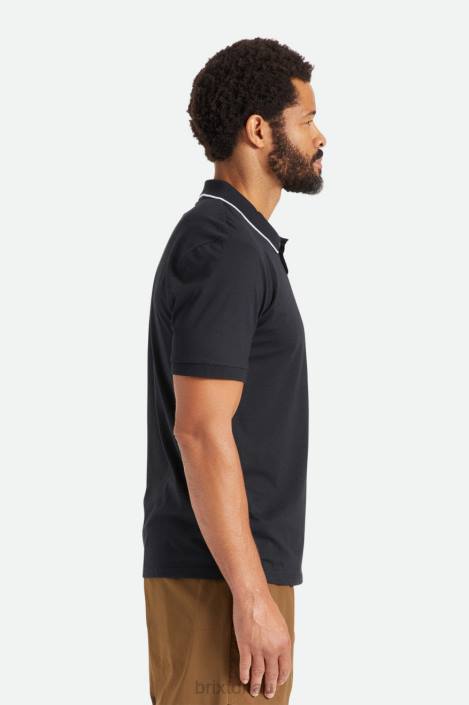 Apparel Black Brixton 0FDH123 Men Proper S/S Polo Knit