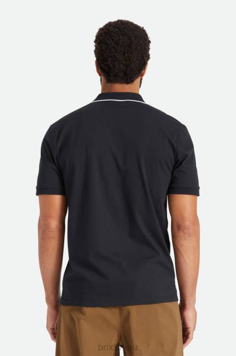 Apparel Black Brixton 0FDH123 Men Proper S/S Polo Knit